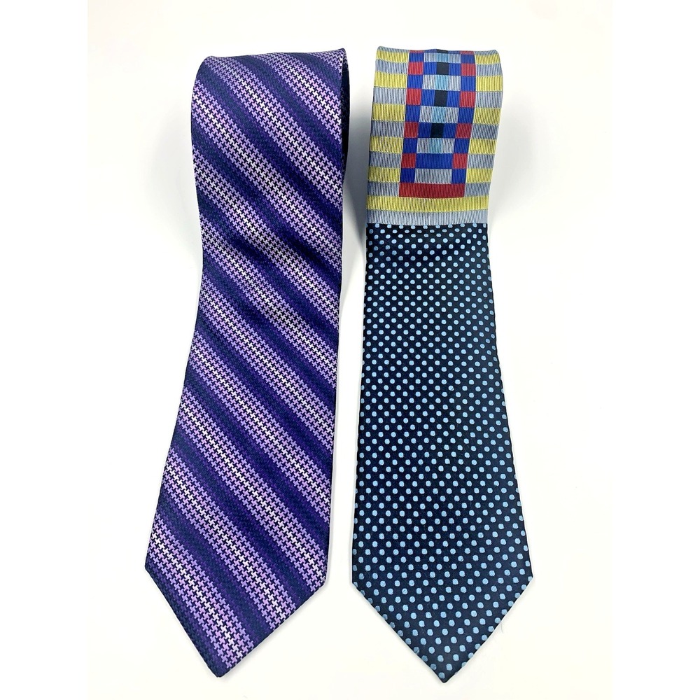 Men's Ties Michael Kors R Lewis Stripe Geometric 100% Silk NWOT - Long 64" & 62"